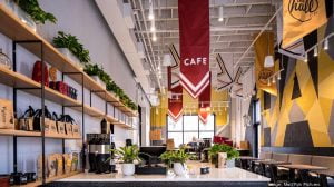 Interior shot of the hall cp cafe and eating area
