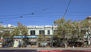 Renovated facade of The Hall SF in the Tenderloin District of San Francisco.
