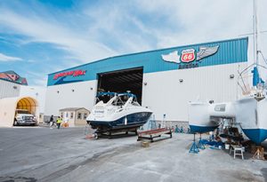 Boat storage space at MarineMax Baltimore located at 1800 S. Clinton St. in Baltimore.
